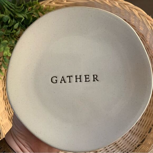 HEARTH & HAND With Magnolia Stoneware Appetizer Plates Set Of 3 Gather Joy Merry - Picture 6 of 9